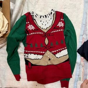 Ugly Christmas Sweater Red and Green Festive Design